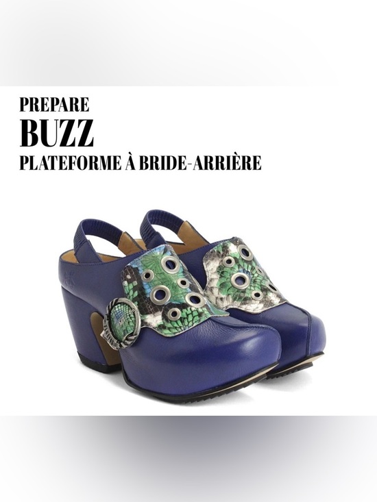 John Fluevog Shoes - SOLD!! Fluevog Prepare Buzz blue/green python platform clog - 6.5 (fits 6)